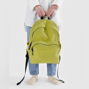 NWT Baggu Large Nylon Backpack Lemongrass